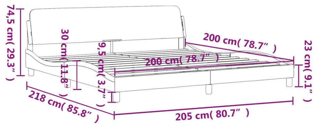 Πλαίσιο Κρεβατιού με Κεφαλάρι Ροζ 200x200 εκ. Βελούδινο - Ροζ