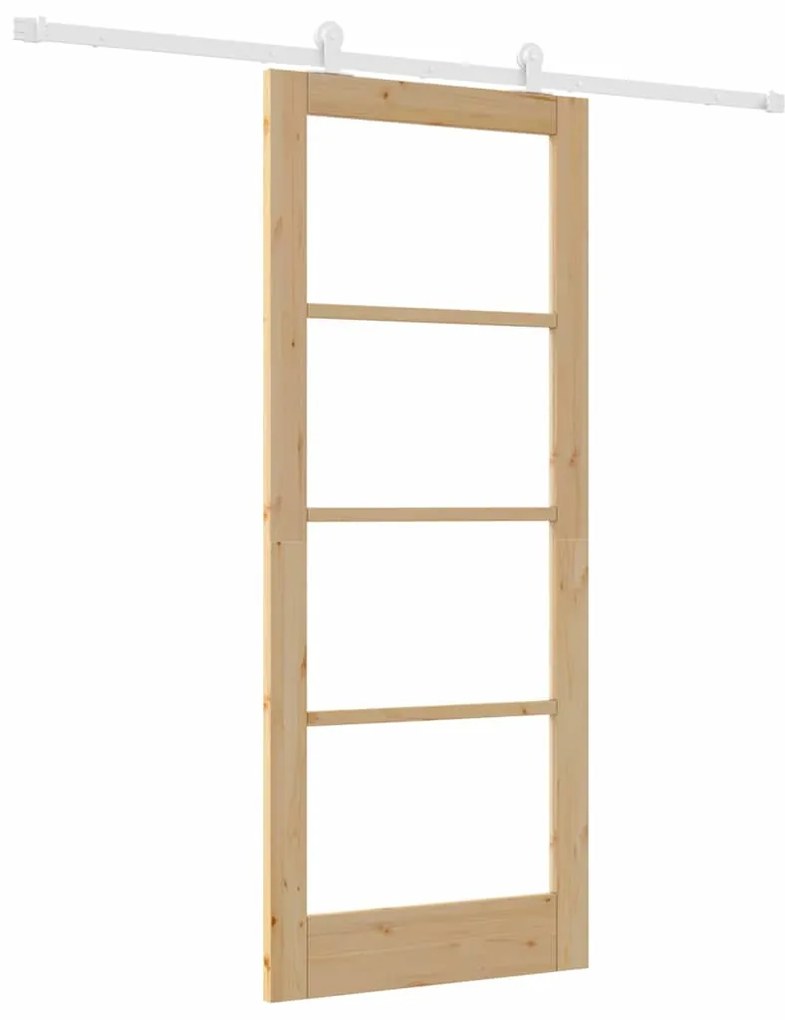 vidaXL Συρόμενη Πόρτα ORKDAL Καφέ 83 x 202 εκ. Ξύλο και μέταλλο