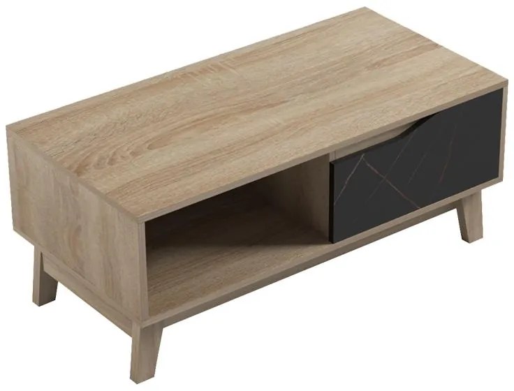 Τραπεζάκι σαλονιού Judas σε μαύρο μαρμάρου-sonoma απόχρωση 90x45x38.5εκ 90x45x38.5 εκ.