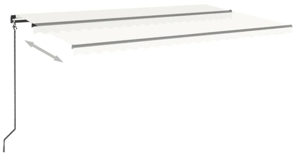 vidaXL Τέντα Συρόμενη Χειροκίνητη με LED Κρεμ 500 x 350 εκ.