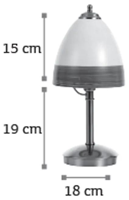 Επιτραπέζιο φωτιστικό από νίκελ ματ μέταλλο και λευκό γυαλί (3432-Λευκό) - Γυαλί - 3432-Λευκό