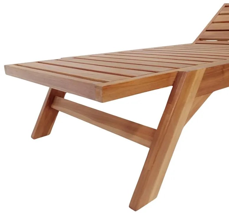 Ξαπλώστρα Melop teak ξύλο σε φυσική απόχρωση 200x70x35εκ 200x70x35 εκ.