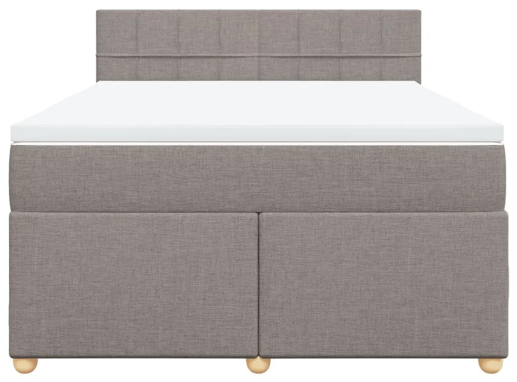 Κρεβάτι Boxspring με Στρώμα Taupe 140x200 εκ. Υφασμάτινο - Μπεζ-Γκρι