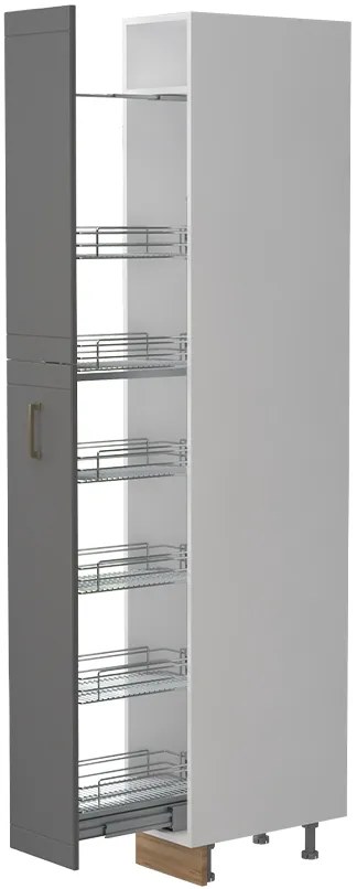 Επιδαπέδιο ντουλάπι ψηλό Tahoma K23-30-1KZ-Λευκό - Γραφίτης - 30.00Χ60.00Χ235.00cm