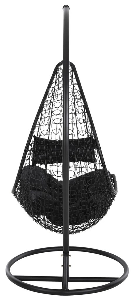 ΚΡΕΜΑΣΤΗ ΠΟΛΥΘΡΟΝΑ ΦΩΛΙΑ MILLIE ΜΕΤΑΛΛΟ-ΣΥΝΘ.RATTAN ΜΑΥΡΟ Φ95x195Υεκ.