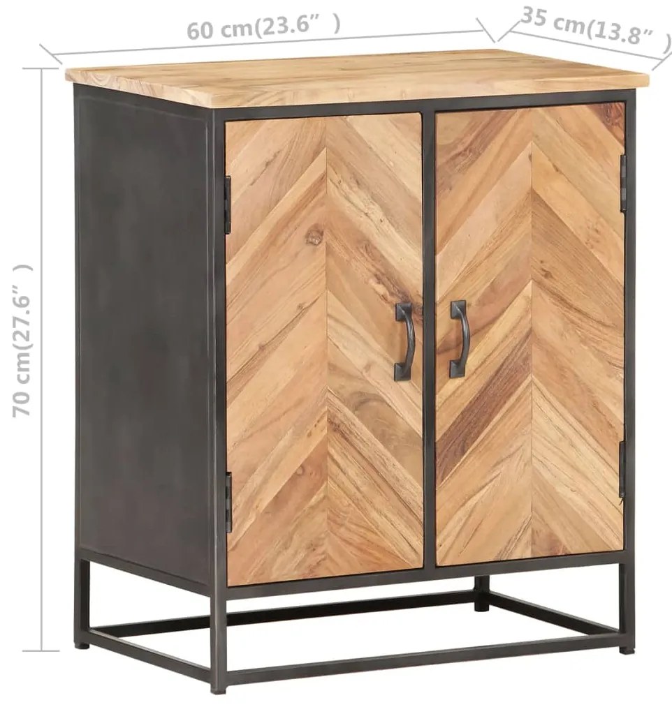 vidaXL Ντουλάπι 60 x 35 x 70 εκ. από Μασίφ Ξύλο Ακακίας