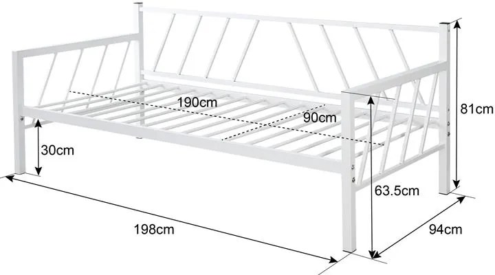 Καναπές - Κρεβάτι Remmie Μέταλλο Μαύρο 198x94x86 εκ. 198x94x86 εκ.