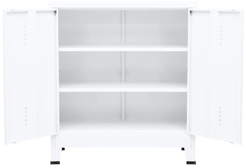 vidaXL Αρχειοθήκη Βιομηχανικού Στιλ Λευκή 90 x 40 x 100 εκ. Ατσάλινη