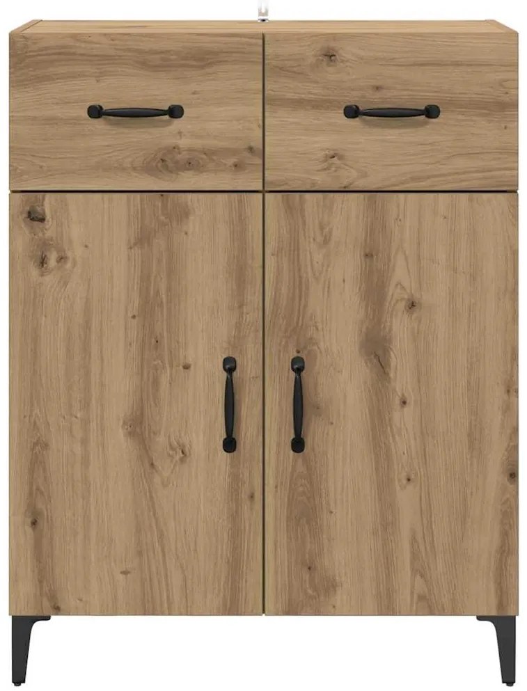 vidaXL Πλαϊνό γραφείο με συρτάρι artisan δρυς 34 x 69.5 x 90 εκ