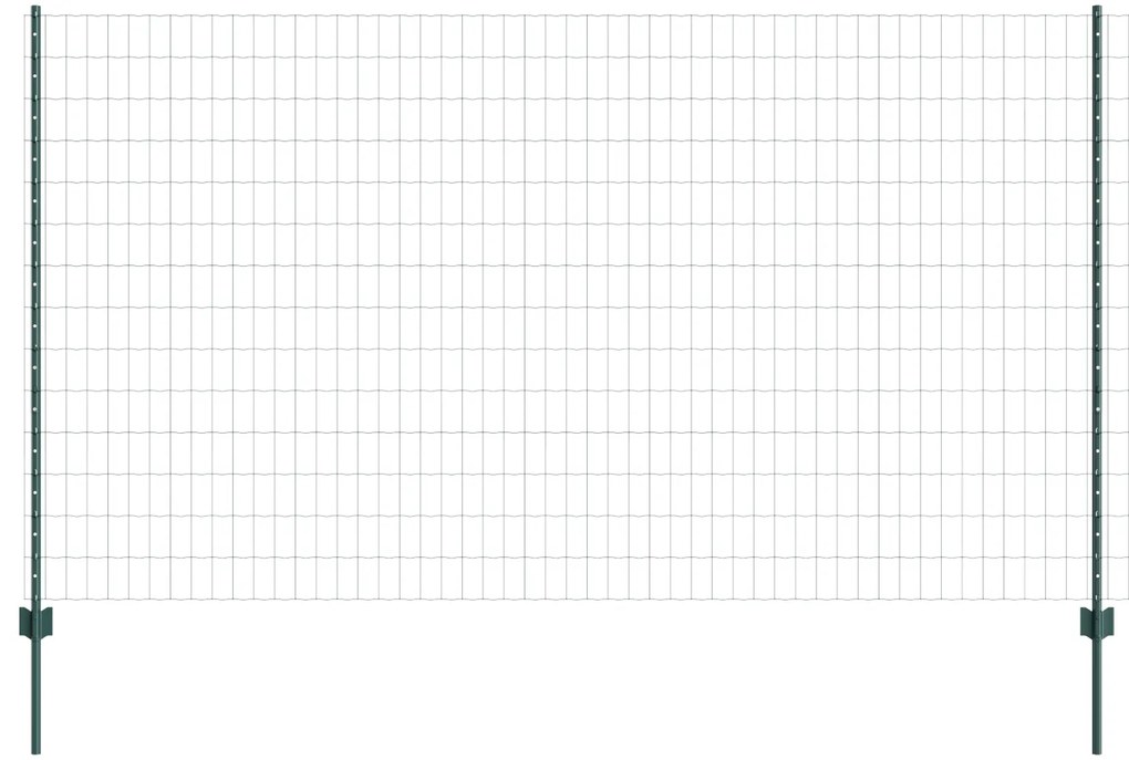 vidaXL Περίφραξη Euro με 5 Στήλες Πράσινη 1.4x10 μ Χάλυβας