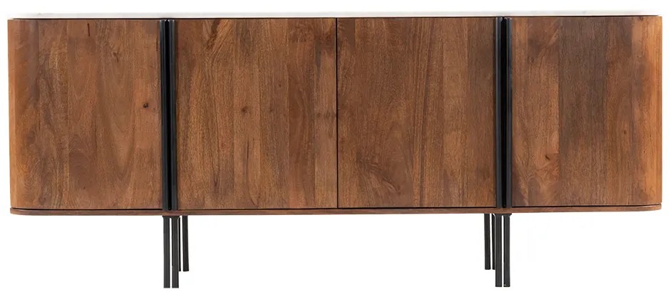 TERRA NOVA ΜΠΟΥΦΕΣ 4ΠΟΡΤΕΣ ΚΑΡΥΔΙ ΛΕΥΚΟ ΜΑΡΜΑΡΟ 180x40xH76cm - 05-0762