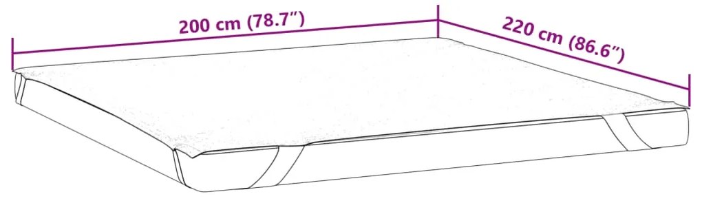 Προστατευτικό στρώματος Λευκό 200x220 εκ. Αδιάβροχο - Λευκό