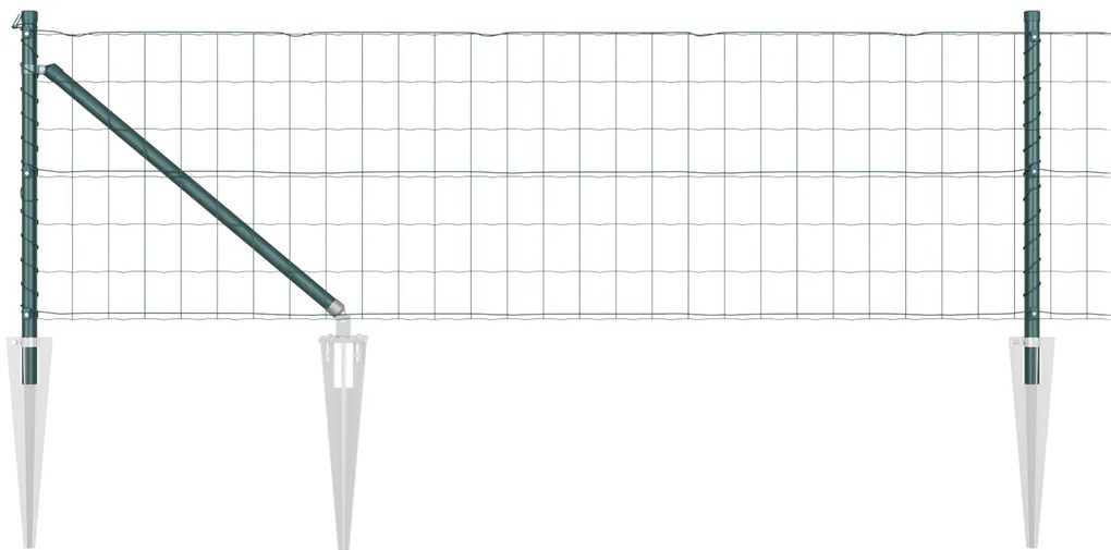 vidaXL Euro Fence με 7 Άγκιστρα 0.8x10 μ Γαλβανισμένο Ατσάλι Πράσινο