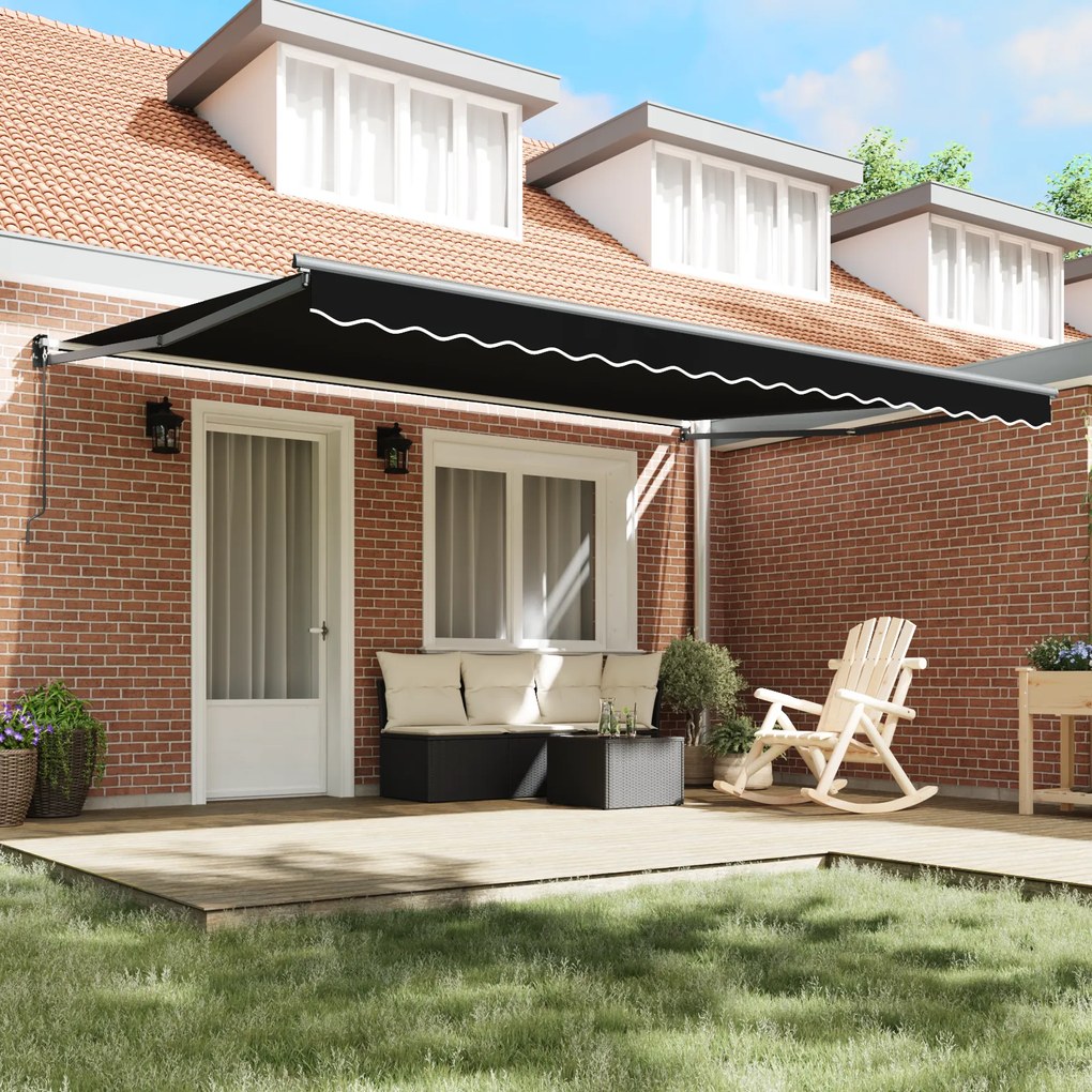 vidaXL Ανασυρόμενη Τέντα Μαύρη 450x300 cm