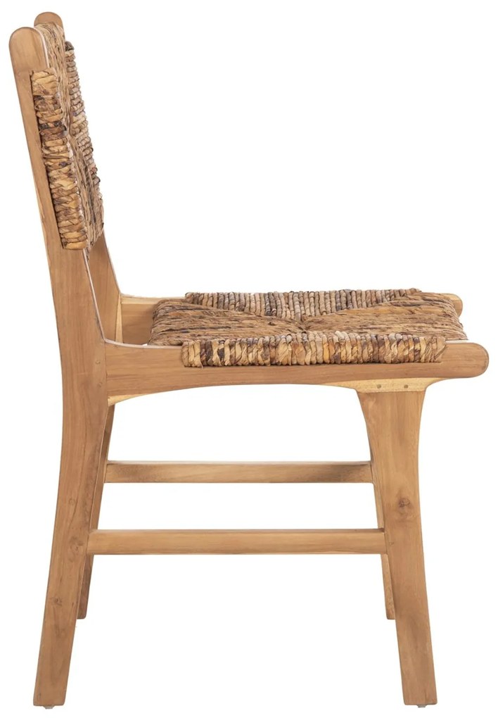 Καρέκλα C9399.11 Ξύλο Teak με Ψάθινη πλάτη και κάθισμα σε Φυσικό 51x60,5x88Yεκ. 51x60.5x88 εκ.