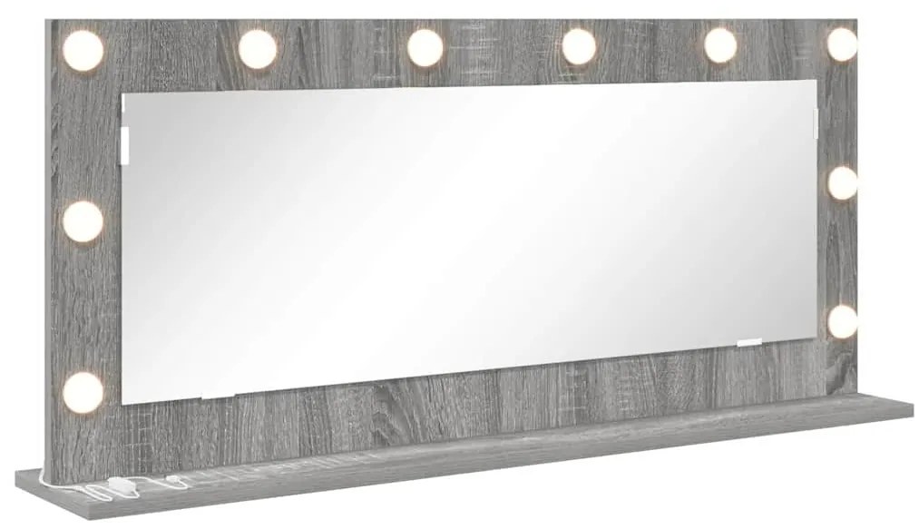 vidaXL Καθρέφτης τουαλέτας Ορθογώνιος Γκρίζο Σονομα 100 x 45 x 18 εκ.