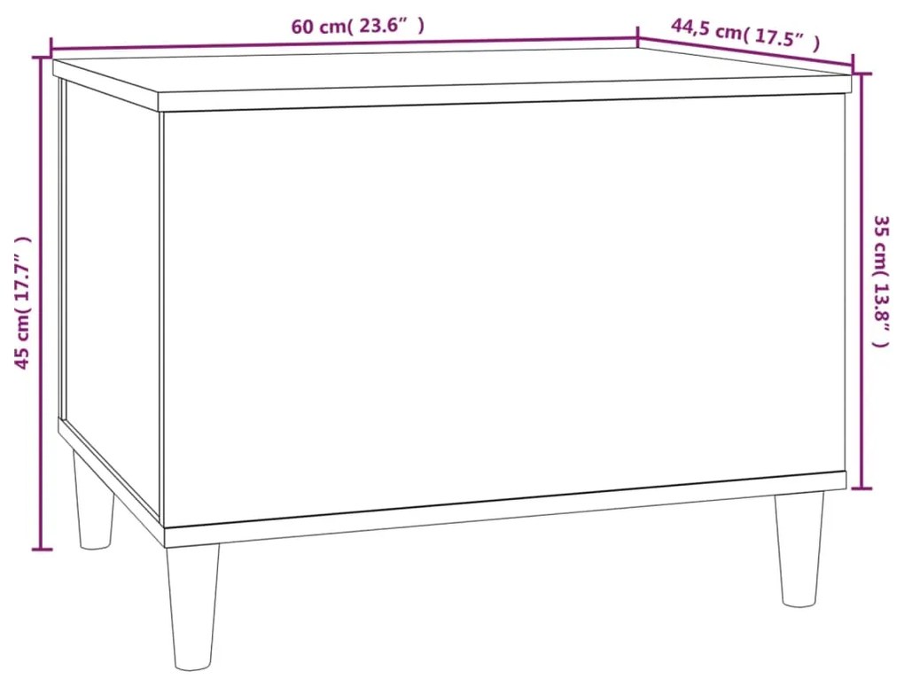 Τραπεζάκι Σαλονιού Καφέ Δρυς 60x44,5x45 εκ. Επεξεργασμένο Ξύλο - Καφέ