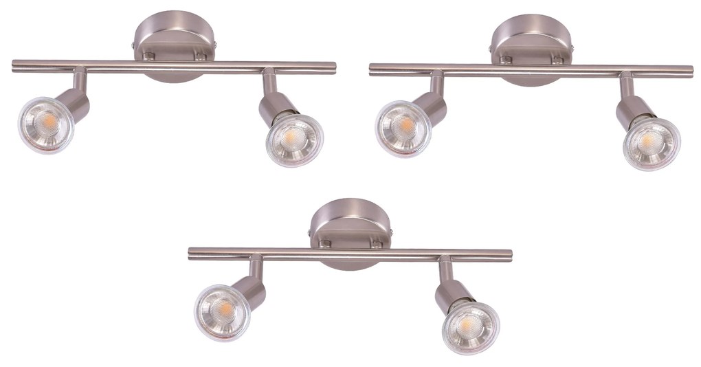 Φωτιστικό Οροφής - Σποτ SE 140-C2 (x3) Saba Packet Nickel mat adjustable spotlight+ - 77-8847 - 51W - 100W - 77-8847