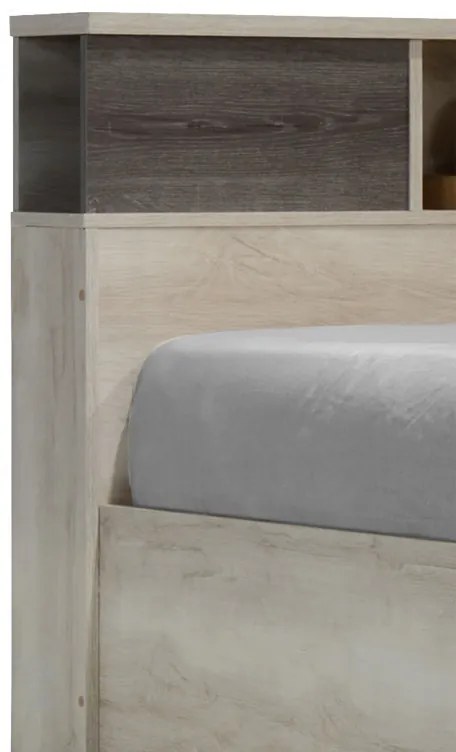 Κρεβάτι OLYMPUS pakoworld σε χρώμα castilo oak 140x200εκ