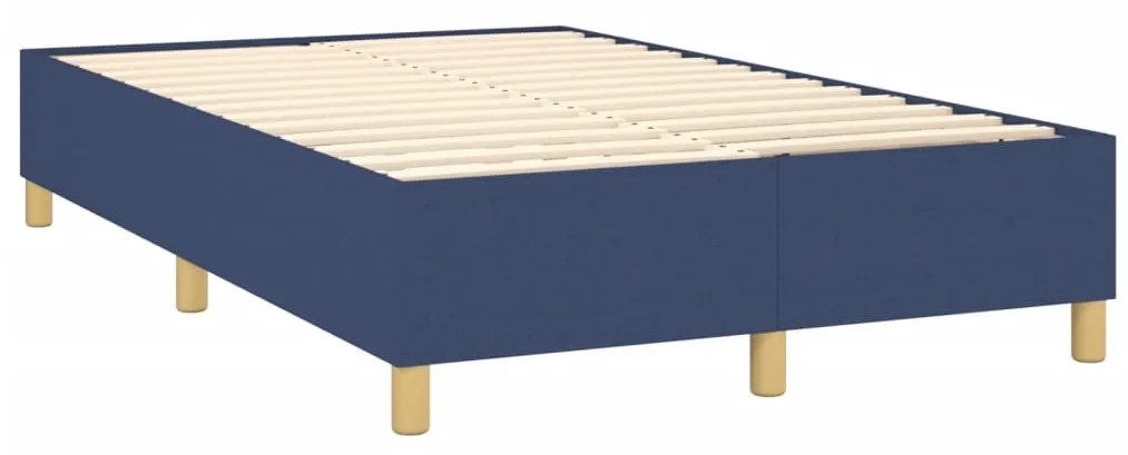 Κρεβάτι Boxspring με Στρώμα Μπλε 120x190 εκ. Υφασμάτινο - Μπλε