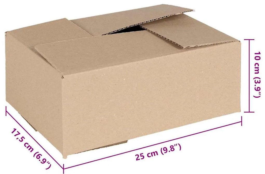 vidaXL Πτυσσόμενο Κουτί 50 pcs Καφέ 25 x 17.5 x 10 εκ. Χαρτόνι