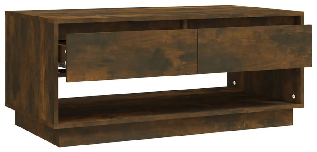 vidaXL Τραπεζάκι Σαλονιού Καπνιστή Δρυς 102,5x55x44 εκ. Επεξ. Ξύλο