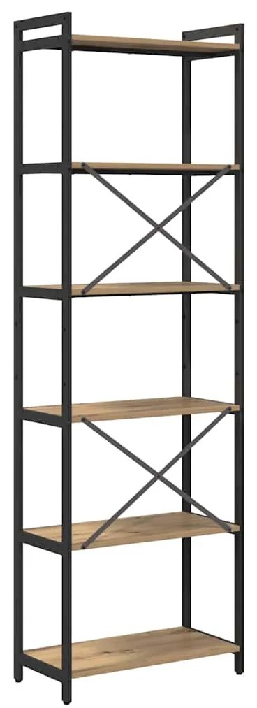 vidaXL Βιβλιοθήκη artisan δρυς 60 x 30 x 188 εκ Επεξεργασμένο ξύλο