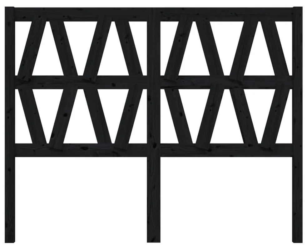 vidaXL Κεφαλάρι Κρεβατιού Μαύρο 146 x 4 x 100 εκ. Μασίφ Ξύλο Πεύκου
