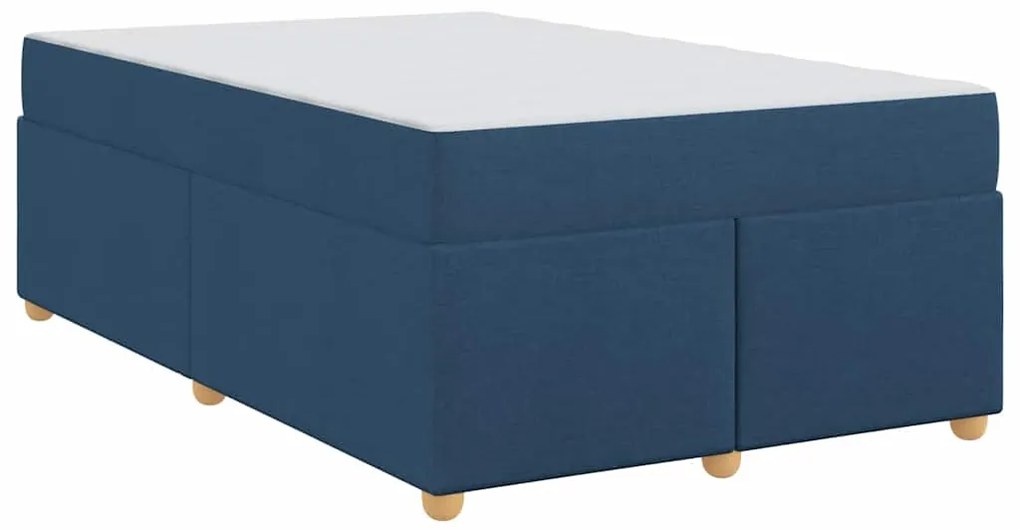 vidaXL Σκελετός Κρεβατιού με στρώμα Μπλε 120 x 200 cm ύφασμα