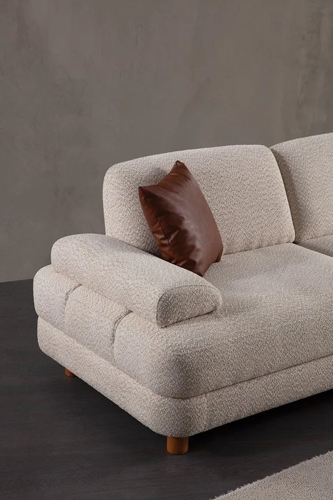 Corner Sofa-Bed Nice L Corner Right - Cream Cream