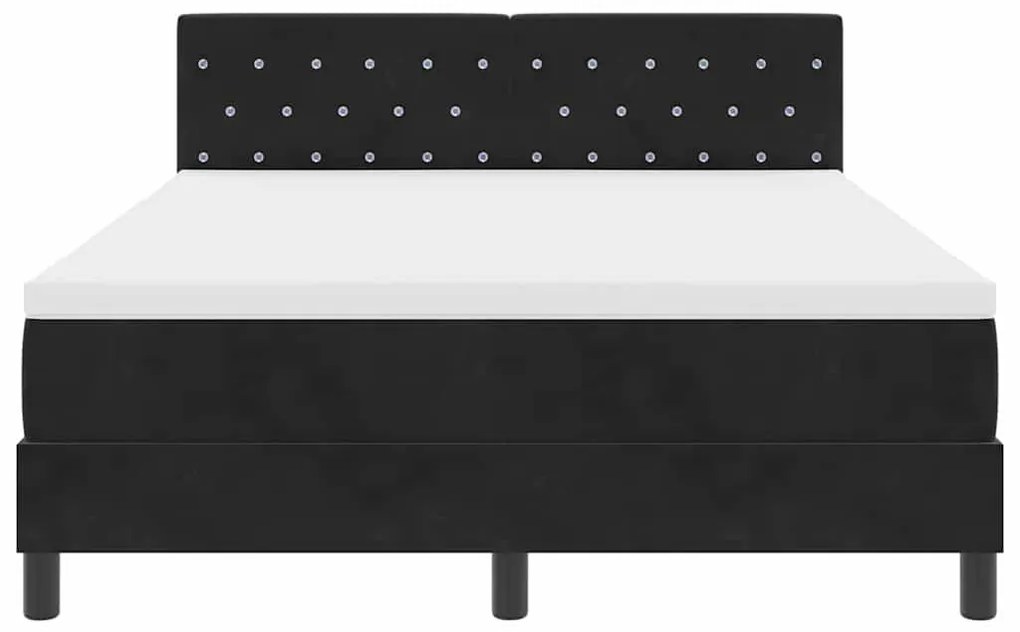 vidaXL Κρεβάτι με ελατήρια με κεφαλάρι Μαύρο 140 x 200 cm Βελούδο