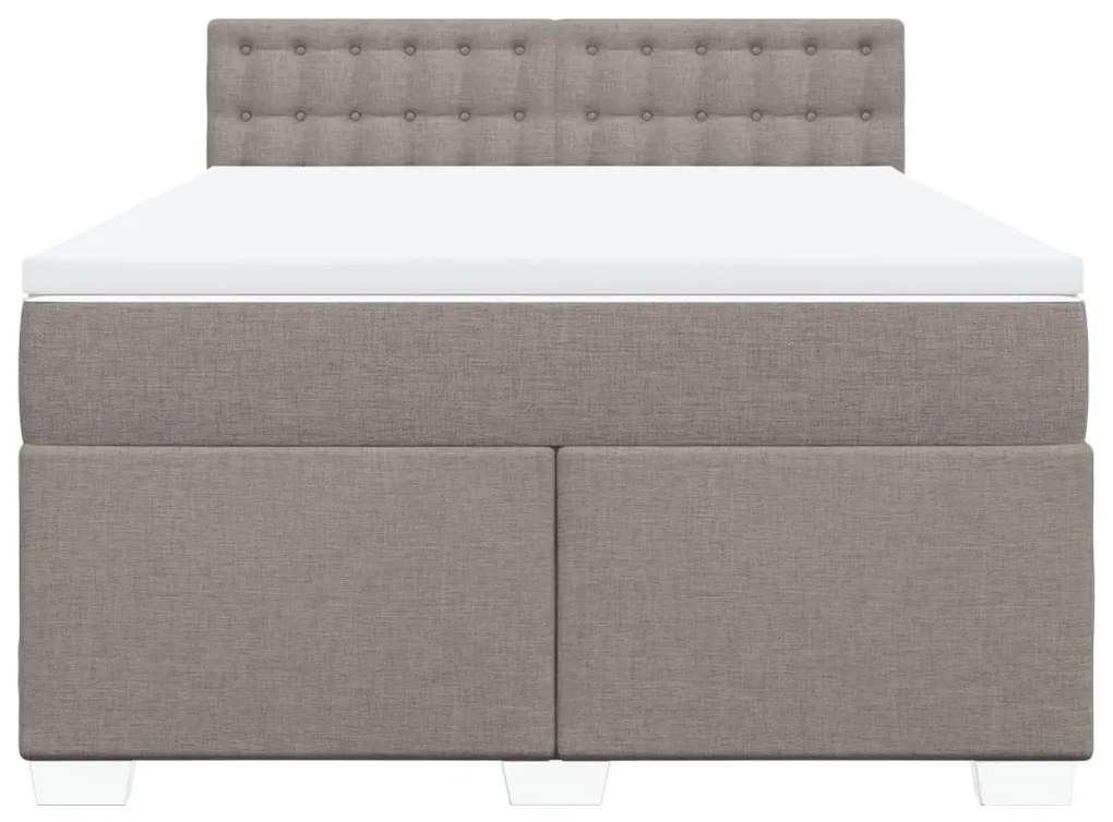 vidaXL Κρεβάτι Boxspring με Στρώμα Taupe 140x190 εκ. Υφασμάτινο