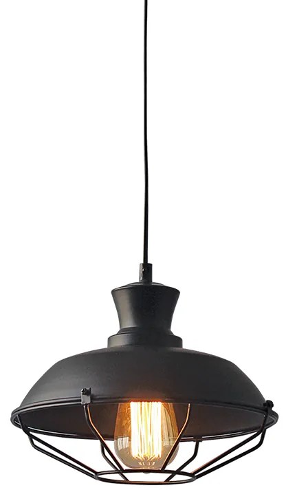 Φωτιστικό Κρεμαστο Aca KS1463P1BK ANGELA Μαύρο Ματ (Black Mat)