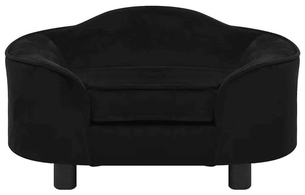 vidaXL Καναπές - Κρεβάτι Σκύλου Μαύρος 67 x 47 x 36 εκ. Βελουτέ