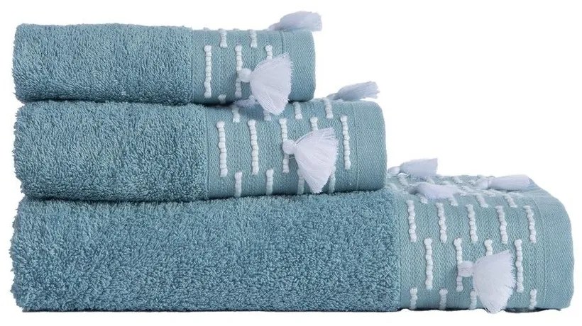 Πετσέτες Moanna (Σετ 3τμχ) Blue Nef-Nef Homeware Towels Set 70x140cm 100% Βαμβάκι