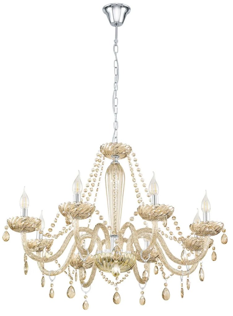 Φωτιστικό Οροφής Basilano 39093 Cognac Eglo Metal, Glass