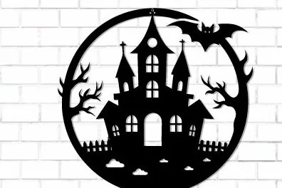 Intra απο ξύλο plywood  Χρώμα wenge 3mm-4mm πάχος - Halloween Decor Wall Δίασταση 15x15 cm INTRAFABR-101310348