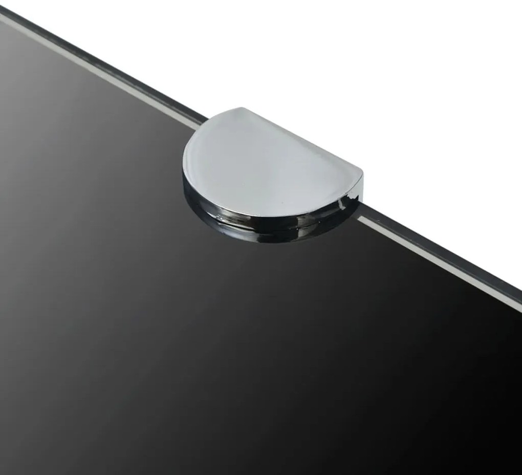 vidaXL Ράφι Γωνιακό Μαύρο 35 x 35 εκ. Γυάλινο με Στηρίγματα Χρωμίου