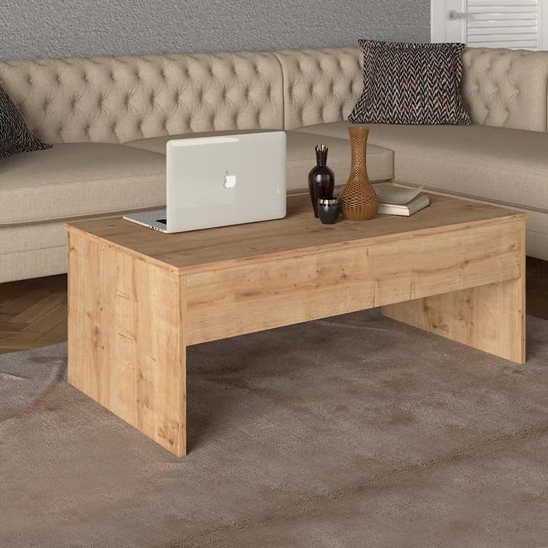 ΤΡΑΠΕΖΑΚΙ ΣΑΛΟΝΙΟΥ DEVON MEGAPAP ΜΕ ΣΕΡΒΙΤΟΡΟ ΧΡΩΜΑ SAPPHIRE OAK 110X60X44,8ΕΚ.