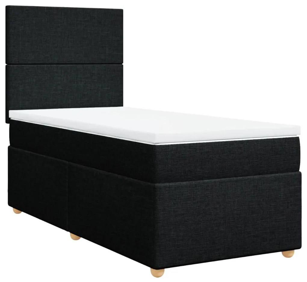 ΚΡΕΒΑΤΙ BOXSPRING ΜΕ ΣΤΡΩΜΑ ΜΑΥΡΟ 90X200 ΕΚ. ΥΦΑΣΜΑΤΙΝΟ 3293458