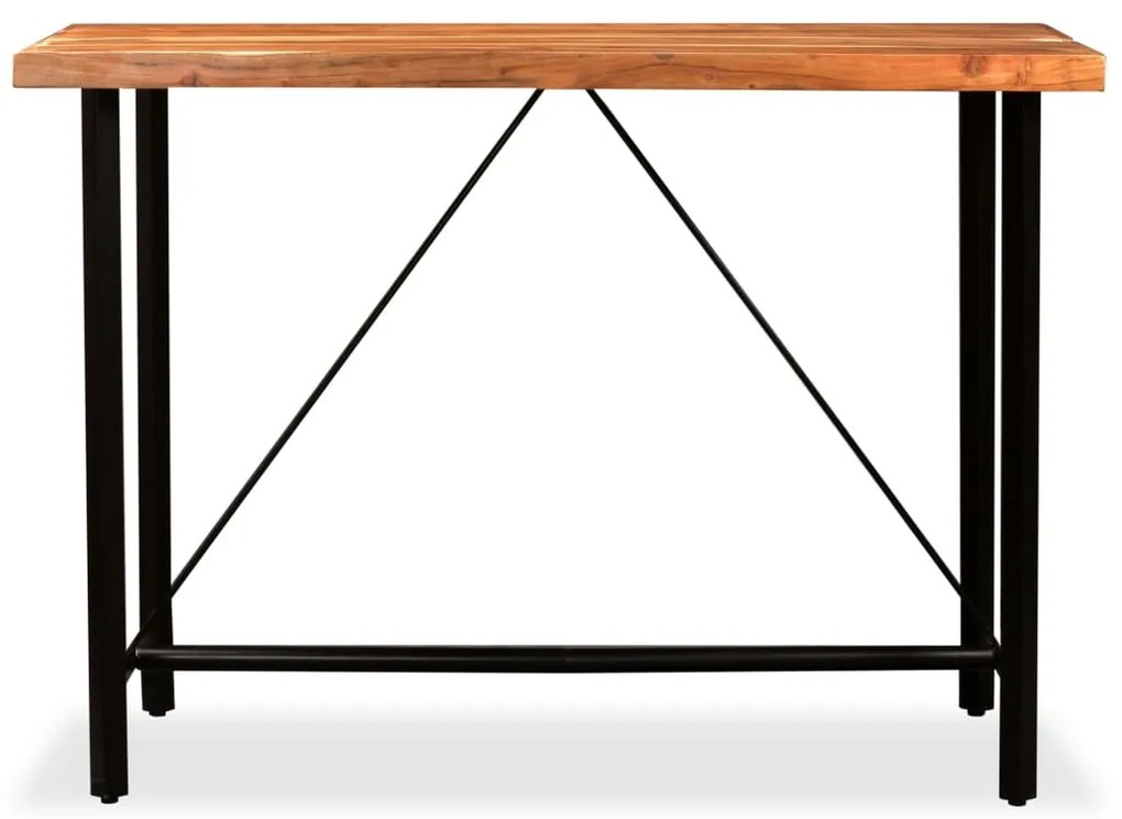 vidaXL Σετ Επίπλων Μπαρ 7 Τεμαχίων Μασίφ Ξύλο Ακακίας / Γνήσιο Δέρμα