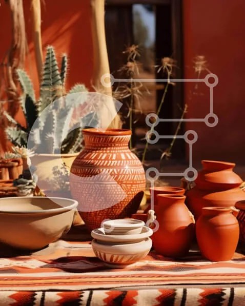 Intra Συλλεκτικό Ξύλινο Παζλ Plywood  4mm - Τραπέζι με αγγεία και φυτά κάκτων Σε Ξύλινο Κουτί - Διαστάσεις: 10x10 cm – 25 κομμάτια