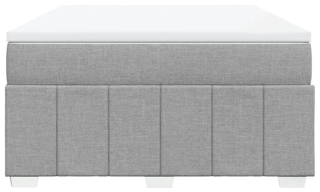 Κρεβάτι Boxspring με Στρώμα Ανοιχτό Γκρι 140x190 εκ. Υφασμάτινο - Γκρι