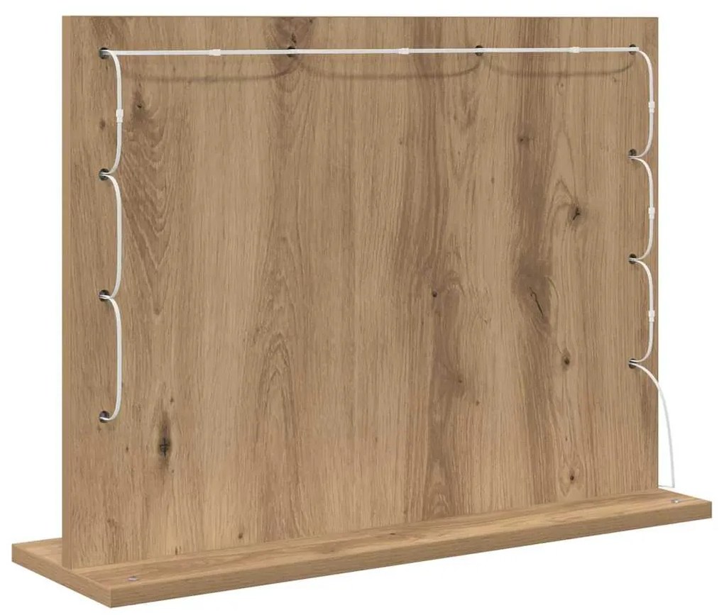 vidaXL Καθρέφτης τουαλέτας με καθρέφτη Artisan Oak 60 x 45 x 18 εκ.