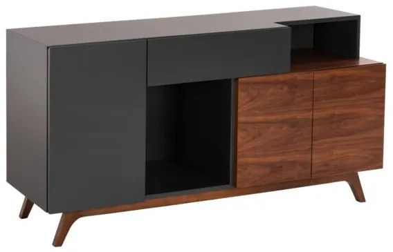 ΜΠΟΥΦΕΣ PREDA HM9747 MDF ΜΕ ΚΑΡΥΔΙ &amp; ΣΚΟΥΡΟ ΓΚΡΙ ΚΑΠΛΑΜΑ 167x28-40x80Υεκ.