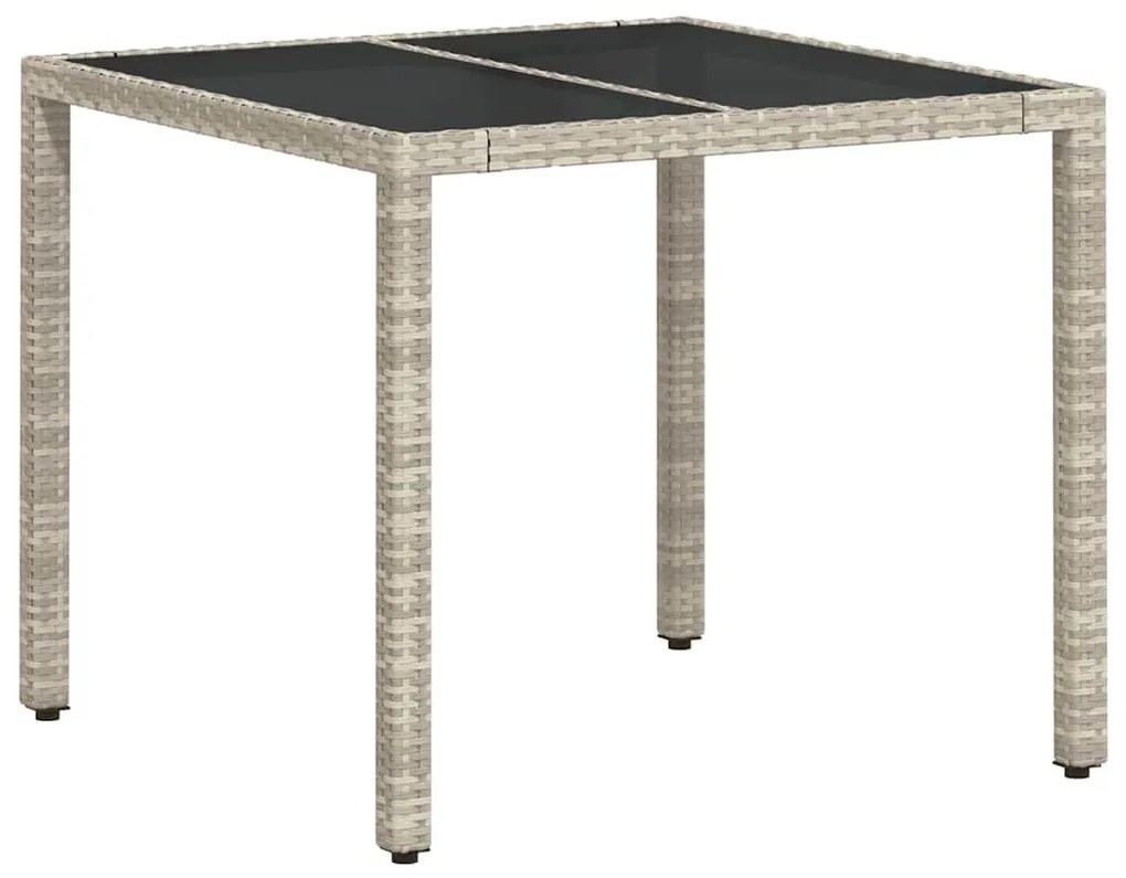 vidaXL Σέτ φαγητού για κήπο 5 pcs Ανοιχτό γκρι συνθετικό ρατάν