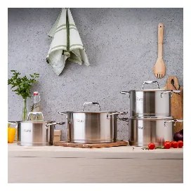 Κατσαρόλα Oliver Voltz OV51210P20 Berlin Premium Collection, 20x12 cm, 3.6 l, Ανοξείδωτο 18/10, Επαγωγή, Inox