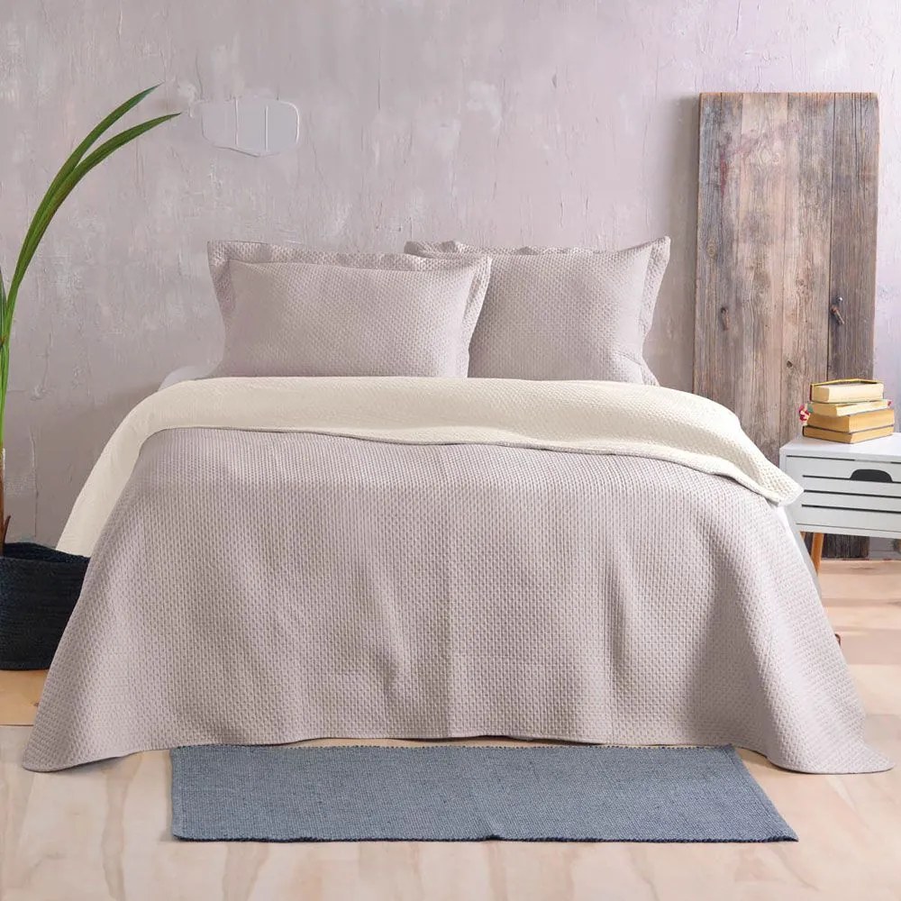 Κουβερλί Allure 02 Double Face (Σετ 2τμχ) Beige-Ecru Ρυθμός Single 160x240cm Microfiber