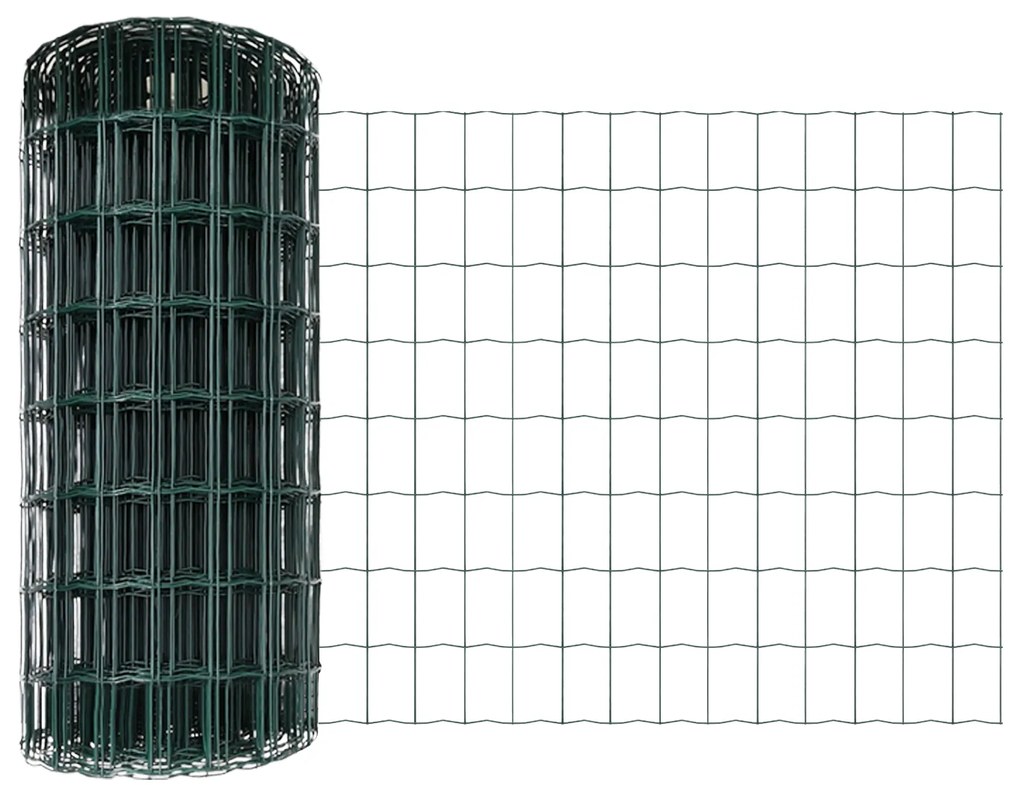 vidaXL Ευρωπαϊκή Επί Fence με 11 U Posts Πράσινο 0,6x25 μ Ατσάλι