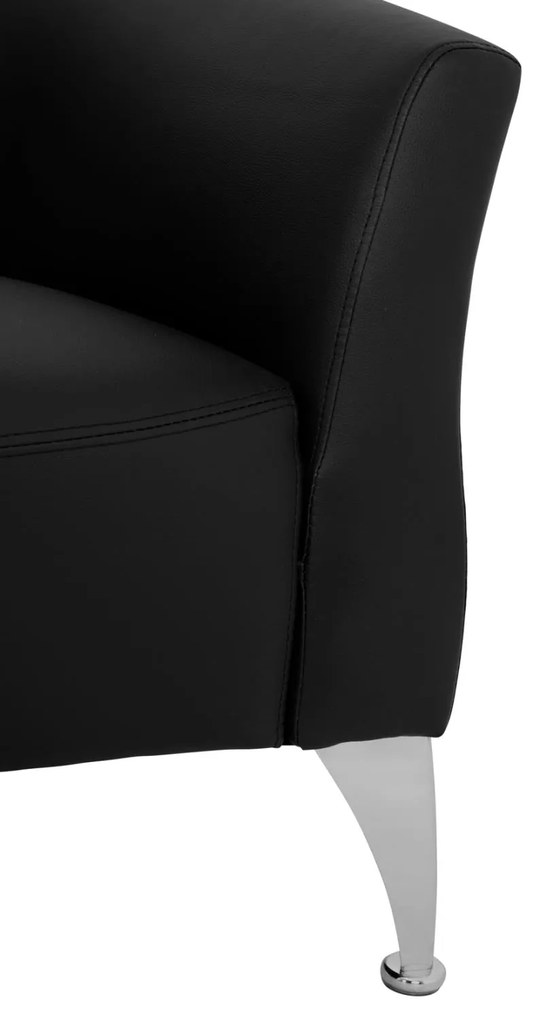 Καναπές Τριθέσιος KIANA με PU Μαύρο 180x75x71 εκ. 180x75x71 εκ.